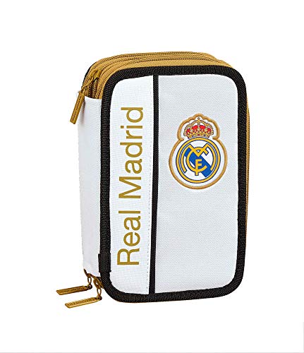Real Madrid CF Plumier Triple Estuche con 41 Piezas