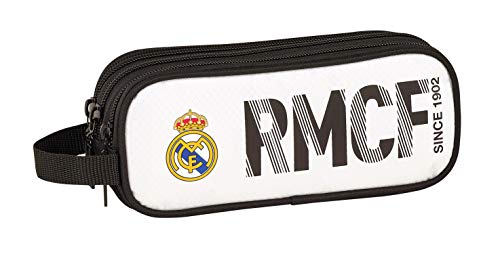 Real Madrid CF ST811854635 Estuche, Niños, Blanca/Negra, 21 cm