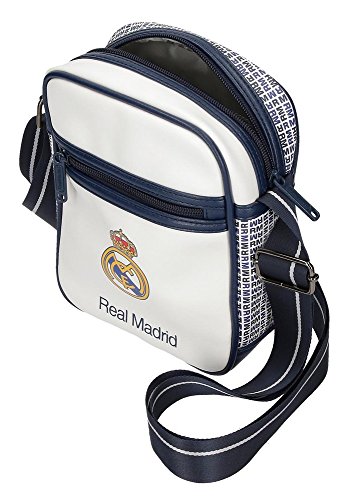 Real Madrid RM Leyenda Bolso Bandolera, 21 cm, 2.5 litros, Blanco