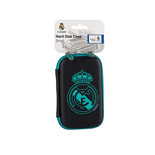 Real Madrid RMDDP002 - Funda Disco Duro Pequeña Escudo, Negro
