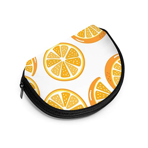 Rebanada de Naranja Comida y Bebida orgánicas saludables Mujeres niñas Shell cosmético Maquillaje Bolsa de Almacenamiento al Aire Libre Compras Monedero Organizador de Cartera
