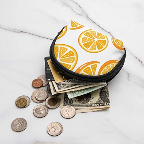 Rebanada de Naranja Comida y Bebida orgánicas saludables Mujeres niñas Shell cosmético Maquillaje Bolsa de Almacenamiento al Aire Libre Compras Monedero Organizador de Cartera