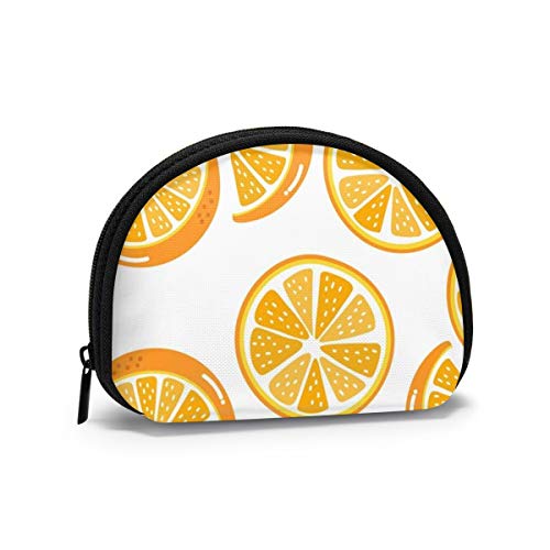 Rebanada de Naranja Comida y Bebida orgánicas saludables Mujeres niñas Shell cosmético Maquillaje Bolsa de Almacenamiento al Aire Libre Compras Monedero Organizador de Cartera