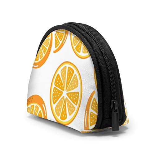 Rebanada de Naranja Comida y Bebida orgánicas saludables Mujeres niñas Shell cosmético Maquillaje Bolsa de Almacenamiento al Aire Libre Compras Monedero Organizador de Cartera