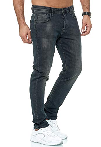 Red Bridge - Modernos Jeans Desgastados para Hombre Negro