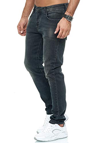 Red Bridge - Modernos Jeans Desgastados para Hombre Negro