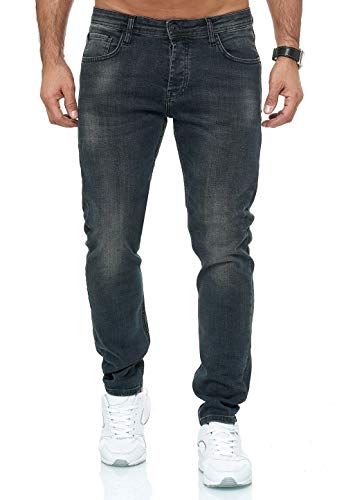 Red Bridge - Modernos Jeans Desgastados para Hombre Negro