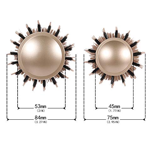 Redcherry - Cepillo redondo para el pelo, 2 piezas, cepillo para cabello seco y cerdas de jabalí, secador de pelo, cepillo para rizar el cabello, para mujeres y hombres