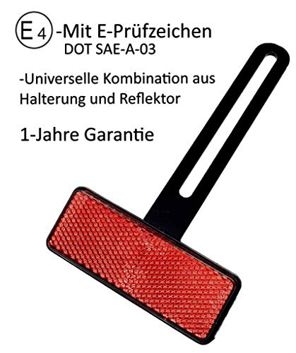 Reflector universal para matrícula de motocicleta con soporte E – probado Soporte de matrícula accesorio reflector