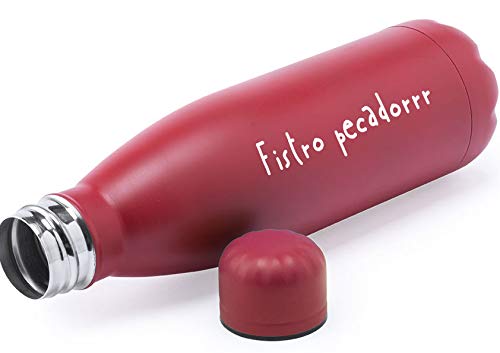 regalo grabado Botella Personalizada de Agua con Texto (Azul)