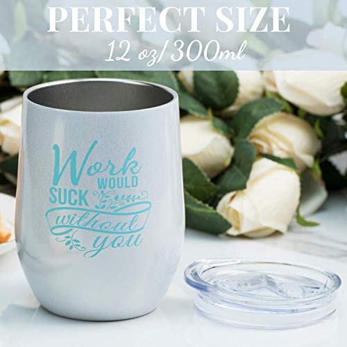 Regalos De Partida para Compañeras de Trabajo Despedida, Haga Luego, Partida, Trabajo Nuevo, Regalos de Promoción para Colegas Jefe Compañero, Vaso Taza con Tapa 350ml - Blanco