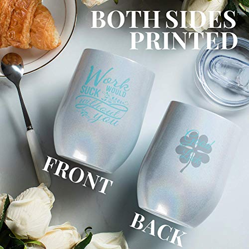 Regalos De Partida para Compañeras de Trabajo Despedida, Haga Luego, Partida, Trabajo Nuevo, Regalos de Promoción para Colegas Jefe Compañero, Vaso Taza con Tapa 350ml - Blanco