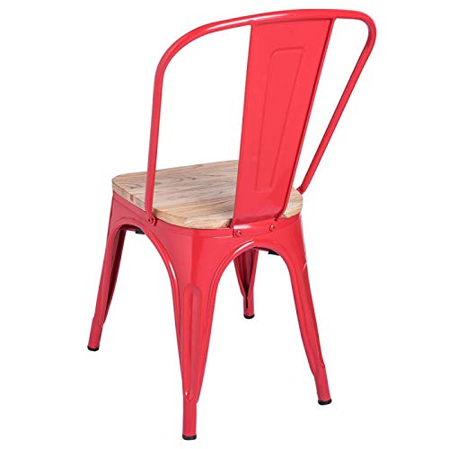 Regalos Miguel - Packs Sillas Comedor - Pack 2 Sillas Torix Madera Natural - Rojo - Envío Desde España