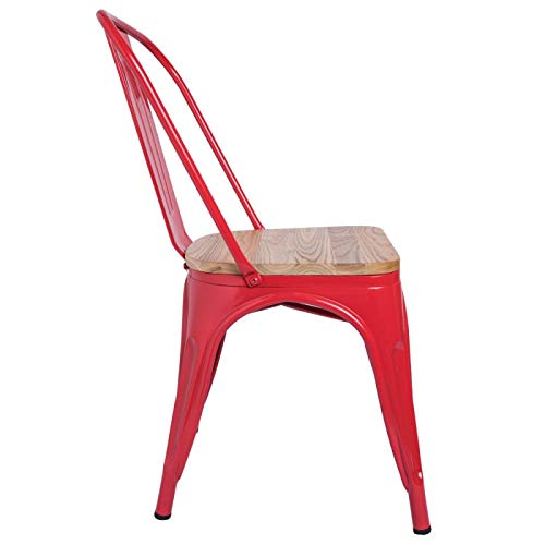Regalos Miguel - Packs Sillas Comedor - Pack 2 Sillas Torix Madera Natural - Rojo - Envío Desde España