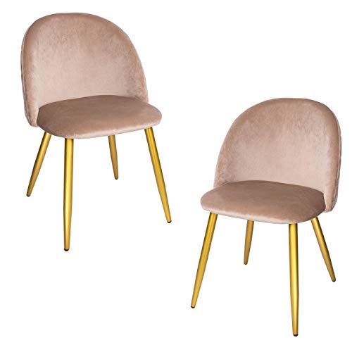 Regalos Miguel - Packs Sillas Comedor - Pack 2 Sillas Vint Terciopelo Golden - Marrón Arena - Envío Desde España