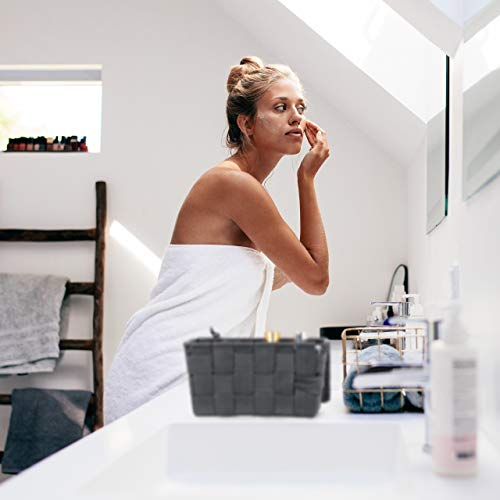 Relaxdays Caja de almacenaje con tapa, Cesta de almacenamiento, PP, 10,5 x 19,5 x 14,5 cm, 1 Ud., Negro