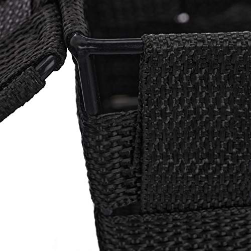 Relaxdays Caja de almacenaje con tapa, Cesta de almacenamiento, PP, 10,5 x 19,5 x 14,5 cm, 1 Ud., Negro