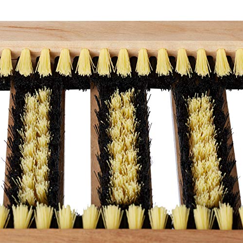 Relaxdays Cepillo Zapatos para Exterior, Felpudo de Cerdas Gruesas y Base Antideslizante, Madera-PVC, Marrón