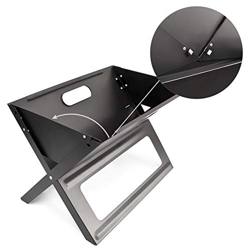 Relaxdays Grill Plegable 10017881-Grill, Negro, 45.5x30x30.5 cm
