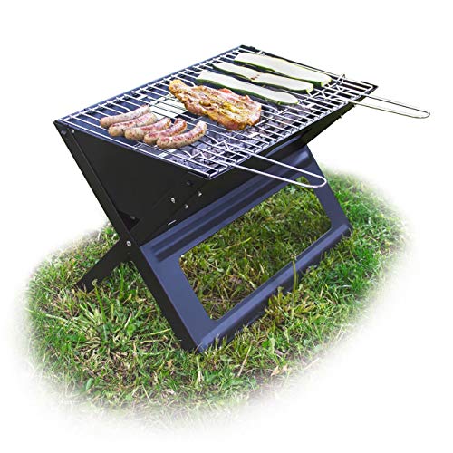Relaxdays Grill Plegable 10017881-Grill, Negro, 45.5x30x30.5 cm