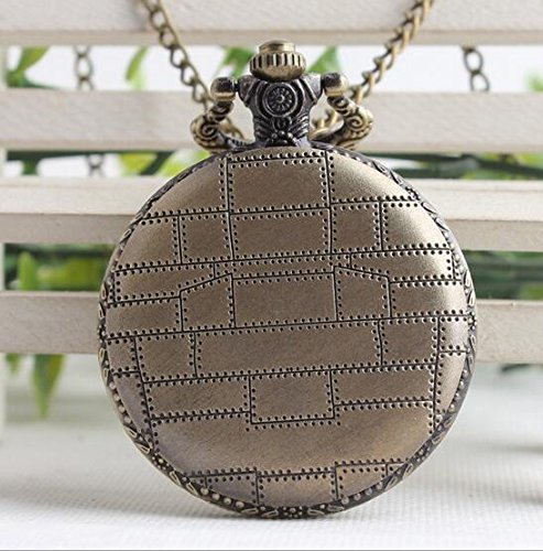 Reloj de bolsillo de calavera, de estilo vintage, envejecido, para colgar, con forma redonda