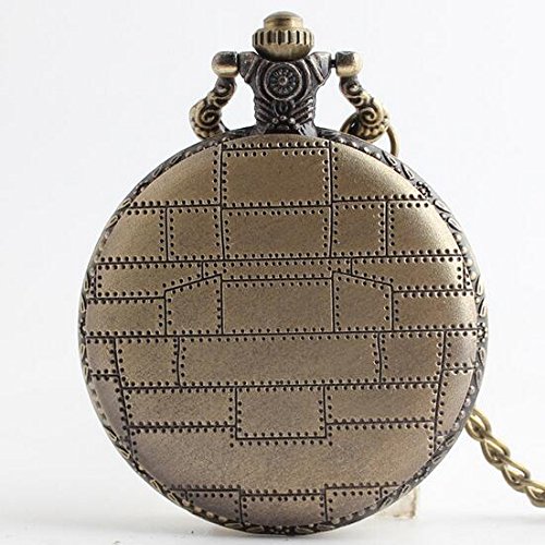 Reloj de bolsillo de calavera, de estilo vintage, envejecido, para colgar, con forma redonda
