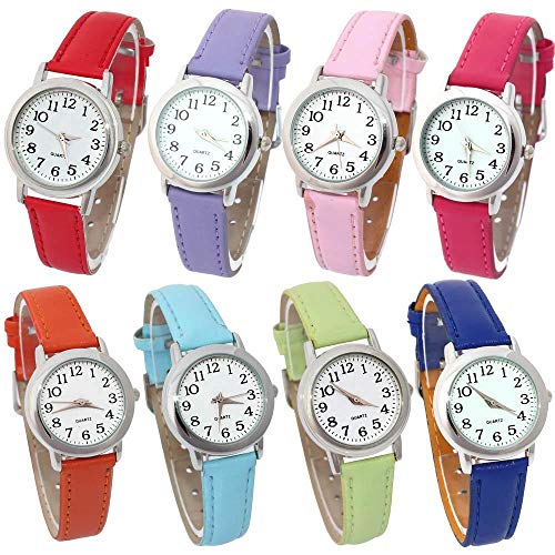 Reloj niño SFBBBO Relojes para niños Reloj de Dibujos Animados de Cuero Impermeable Diario para Estudiantes Relojes de Pulsera de Cuarzo electrónicos Lightblue