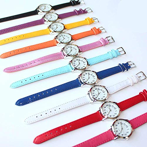 Reloj niño SFBBBO Relojes para niños Reloj de Dibujos Animados de Cuero Impermeable Diario para Estudiantes Relojes de Pulsera de Cuarzo electrónicos Lightblue