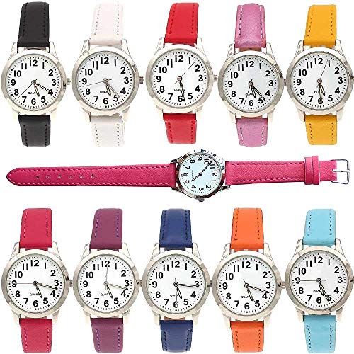 Reloj niño SFBBBO Relojes para niños Reloj de Dibujos Animados de Cuero Impermeable Diario para Estudiantes Relojes de Pulsera de Cuarzo electrónicos Lightblue