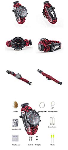 Relojes De Pulsera,Moda Moda Multifunción Deportes Al Aire Libre Reloj Brújula Supervivencia Silbato Termómetro Reloj   , Otoño Hojas Camuflaje