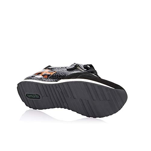 Remonte Mujer Zapatos de Cordones R2504, señora Calzado Deportivo,Calzado de Exterior,Ocio,Schwarz/Black/Natur / 03,37 EU / 4 UK