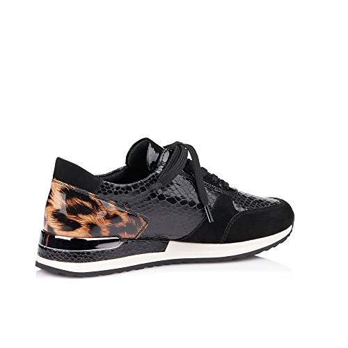 Remonte Mujer Zapatos de Cordones R2504, señora Calzado Deportivo,Calzado de Exterior,Ocio,Schwarz/Black/Natur / 03,37 EU / 4 UK