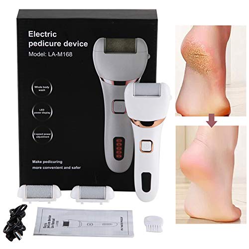 Removedor de callos eléctrico, para pedicura eléctrica, para el cuidado de los pies, cortacallos y durezas, recargable, con USB, con 2 rollos de repuesto