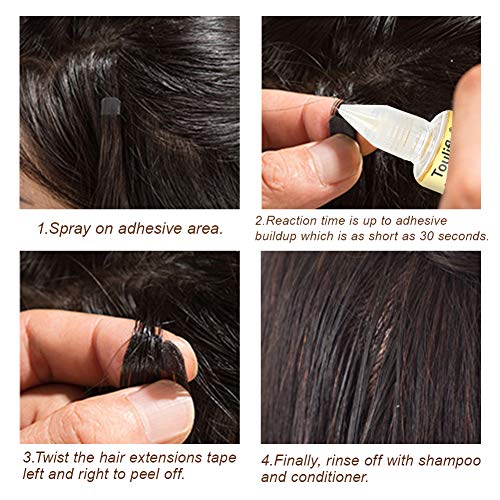 Remover Liquido para Quitar Extensiones,Hair Extension Tape Remover,Hair Extensions Remover,para Lace Front Peluca,Extensiones de Cabello,Strong Tape Remover,30ML
