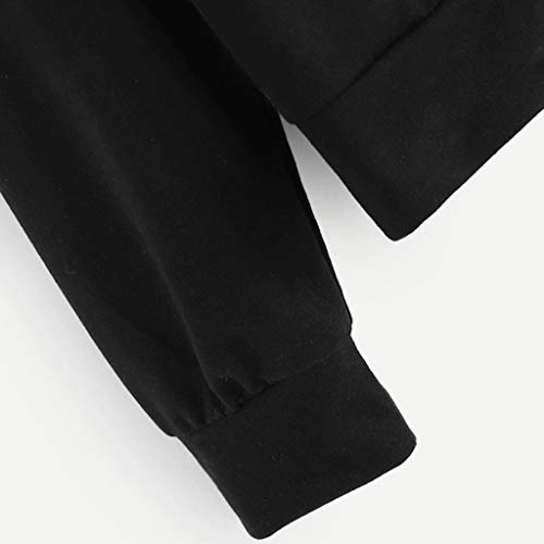 Reooly Ghost Print Lady Top con Capucha de Manga Larga con Bolsillo de Halloween Jersey Informal 4 Colores