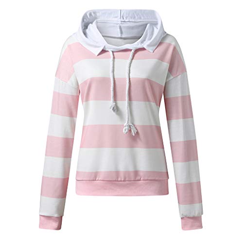 ReooLy Pull-Over, Sudadera con Capucha y Estampado navideño de Manga Larga para Mujer(Rosado，XXL)