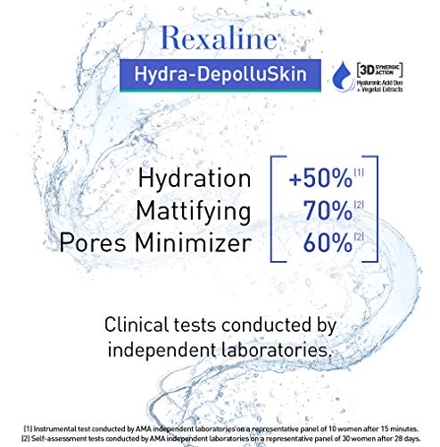 Rexaline - Hydra-Depolluskin - Gel crema protector - Tratamiento facial hidratante - Gel crema antipolución y antioxidante con moringa - Gel antiedad con ácido hialurónico - 50 ml