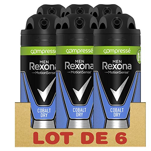 REXONA Déodorant Homme Spray Cobalt Compressé Anti-Transpirant (Lot de 6x100ml)