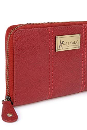 RFID - CATWALK COLLECTION - GALLERY - Billetera/Cartera de uso diario - Con caja de regalo - Cuero - Rojo