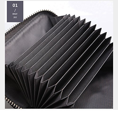 RFID Titular de la Tarjeta de Crédito de Cuero Genuino. RFID Blocking Wallet. (Azul)