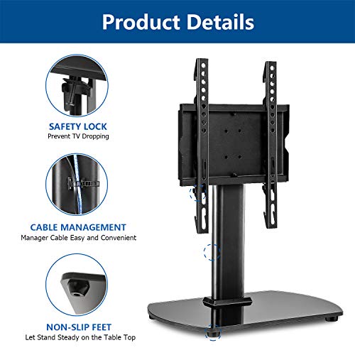 RFIVER Soporte Universal de TV de Mesa para Television de 20 a 40 Pulgadas con Giratorio y Altura Ajustable UT2003