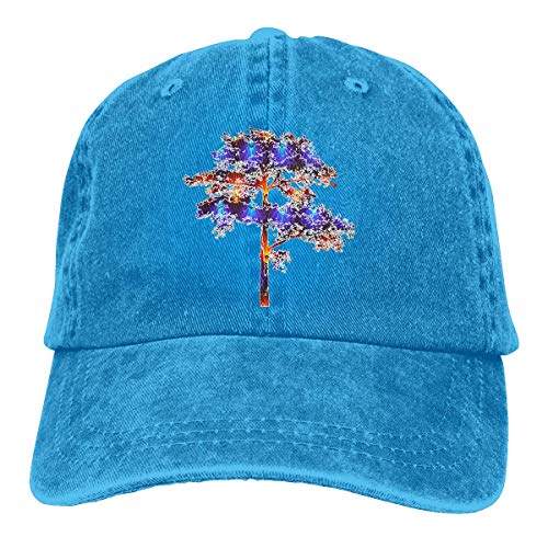 RFTGB Gorras Unisex Accesorios Sombreros Gorras de béisbol Sombreros de Vaquero Tree 283 Denim Baseball Cap, Unisex Vintage Dad Hat, Golf Hats, Adjustable Plain Cap