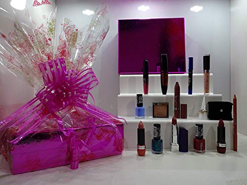 Rimmel London - Juego de 10 cajas de belleza de lujo + anillos y pendientes de cristal + base de riel gratis ~ Cesta de regalo para ella .86.