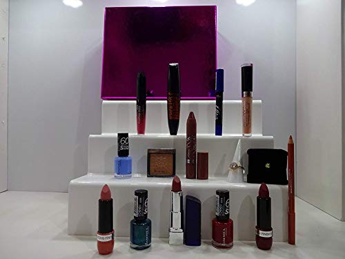 Rimmel London - Juego de 10 cajas de belleza de lujo + anillos y pendientes de cristal + base de riel gratis ~ Cesta de regalo para ella .86.