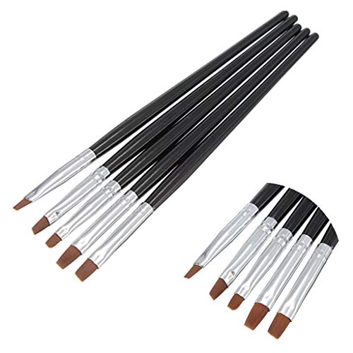 RK-HYTQWR 5Pc Nail Art Tool Set ACR¨ªlico UV Gel Salon Pen Kit de Cepillo Plano Herramienta de Puntos, Pluma de fototerapia de u?as
