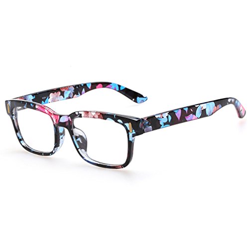 Rnow - Gafas Premium unisex estilo retro, moda en óptica, con montura cuadrada , mujer, floral