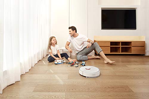 Roborock S6 Pure White - Aspiradora de Alta Potencia de Aspiración Alfombras y superfícies, Tanque de agua 180 ml, Superficie 300 m2, Programable vía App, Wi-Fi conectado y Control Alexa Google Home