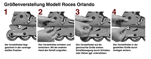 Roces Orlando Inline Skate Unisex, niños Unisex, Azul/Lima, 30-35