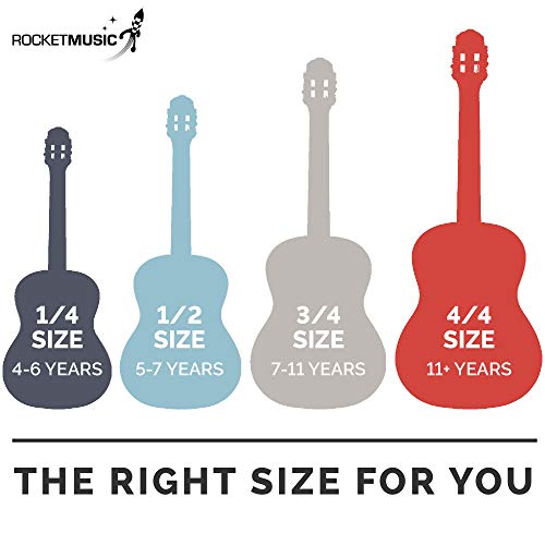 Rocket XF201CN XF Serie - Guitarra española clásica, 94 x 41 x 10,5 cm, Color Natural, Tamaño 3/4