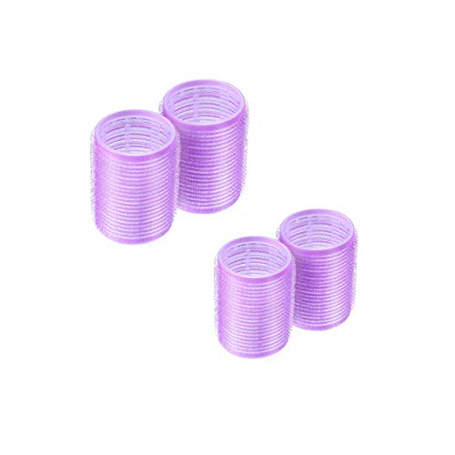 Rodillos para el cabello, 4 piezas Rulos fijos para mujeres, hombres y niños Herramientas de peluquería, Púrpura